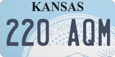 KS license plate 220AQM