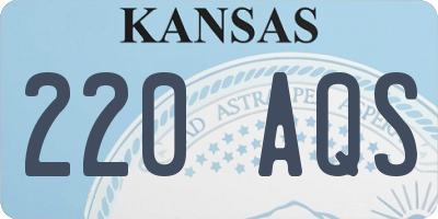 KS license plate 220AQS