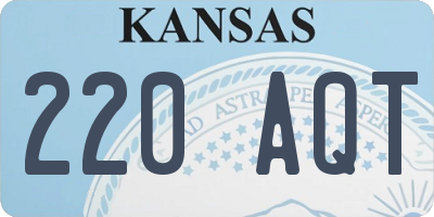 KS license plate 220AQT