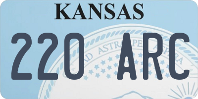 KS license plate 220ARC