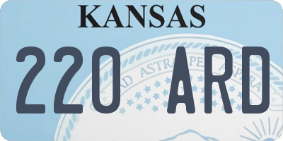 KS license plate 220ARD