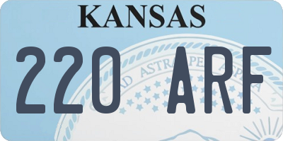 KS license plate 220ARF