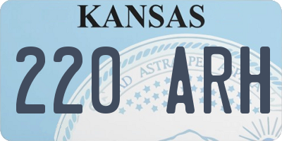KS license plate 220ARH