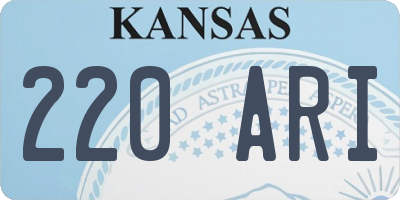 KS license plate 220ARI