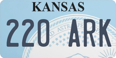 KS license plate 220ARK