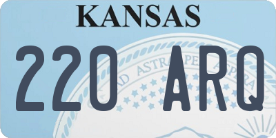 KS license plate 220ARQ