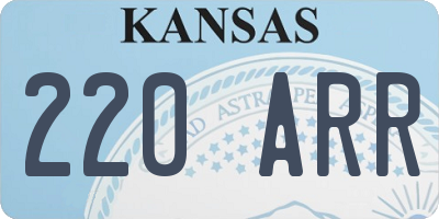 KS license plate 220ARR