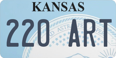 KS license plate 220ART