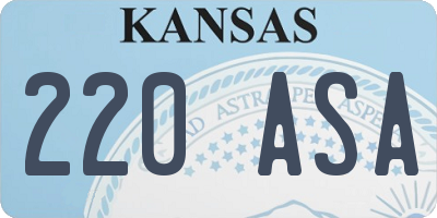 KS license plate 220ASA