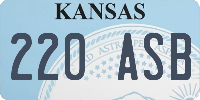 KS license plate 220ASB