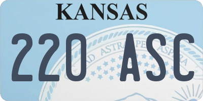 KS license plate 220ASC