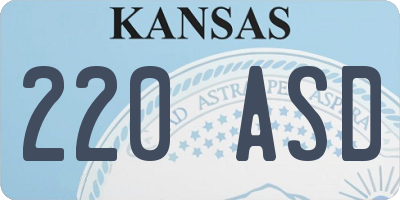 KS license plate 220ASD