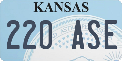 KS license plate 220ASE