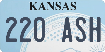 KS license plate 220ASH