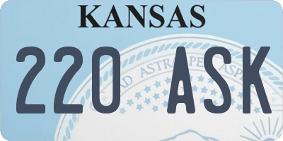 KS license plate 220ASK