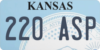 KS license plate 220ASP