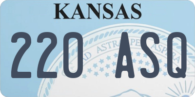 KS license plate 220ASQ