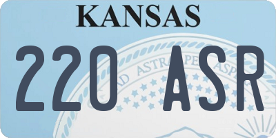 KS license plate 220ASR