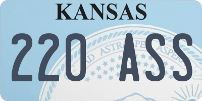 KS license plate 220ASS