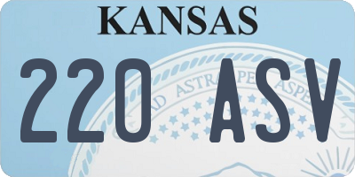 KS license plate 220ASV