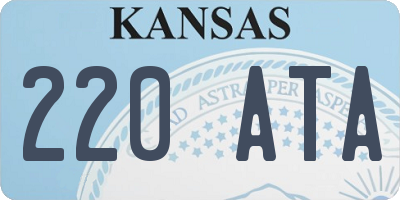 KS license plate 220ATA