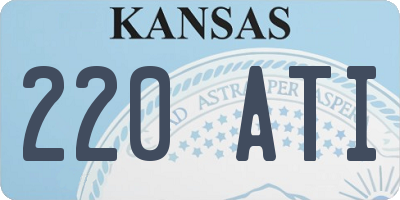 KS license plate 220ATI
