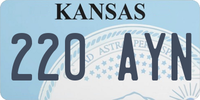 KS license plate 220AYN