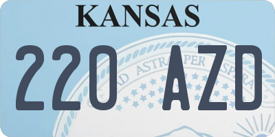 KS license plate 220AZD