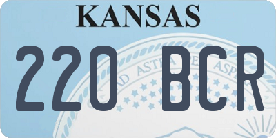 KS license plate 220BCR