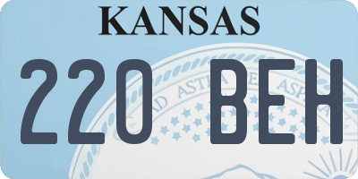 KS license plate 220BEH