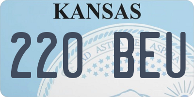 KS license plate 220BEU