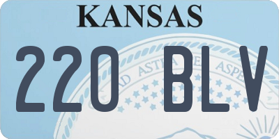 KS license plate 220BLV