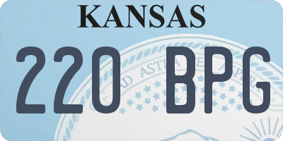 KS license plate 220BPG