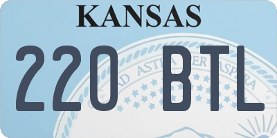 KS license plate 220BTL