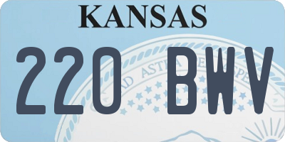 KS license plate 220BWV