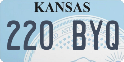 KS license plate 220BYQ