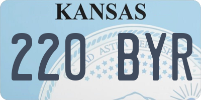 KS license plate 220BYR