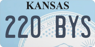 KS license plate 220BYS