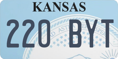 KS license plate 220BYT