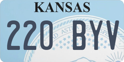 KS license plate 220BYV