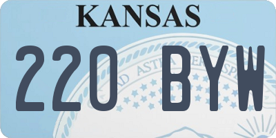 KS license plate 220BYW