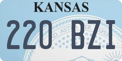 KS license plate 220BZI