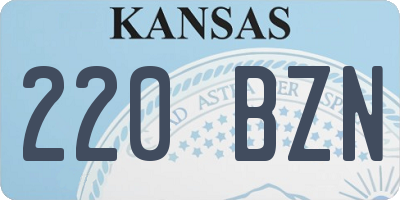KS license plate 220BZN