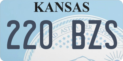 KS license plate 220BZS
