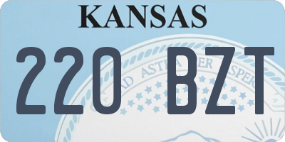 KS license plate 220BZT
