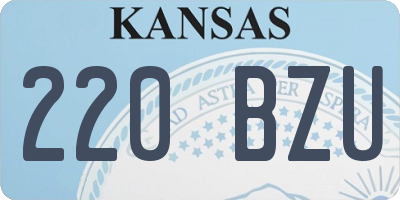 KS license plate 220BZU
