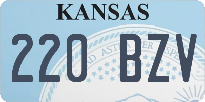 KS license plate 220BZV