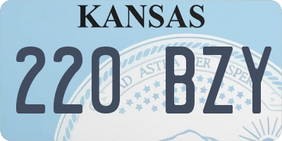 KS license plate 220BZY