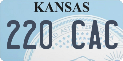 KS license plate 220CAC