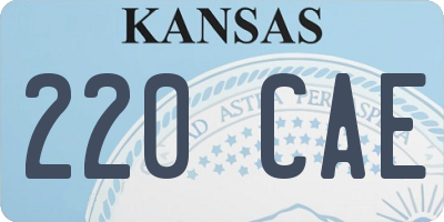 KS license plate 220CAE